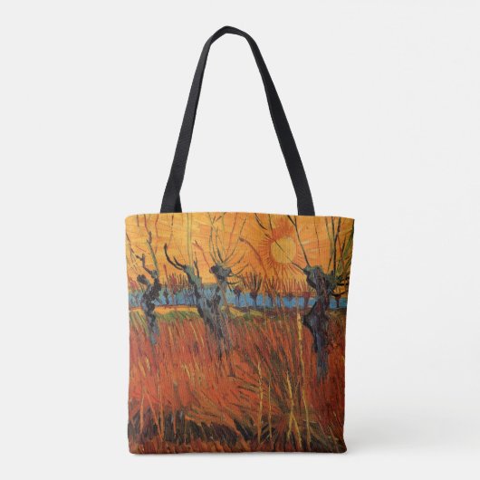 Wilgen bij zonsondergang van Vincent van Gogh Tote Bag (Achterkant)