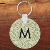 Wilgen botanische bladeren William Morris Monogram Sleutelhanger (Voorkant)