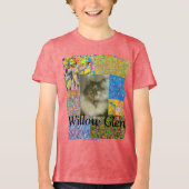 Wilgen dal patchwork en kat Tri-Blend shirt (Voorkant)