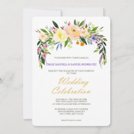 Wilgen- en bloemenvuller moderne trouwuitnodiging kaart