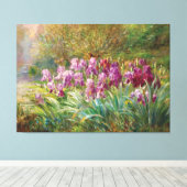 Wilgen en irissen bij een kreek canvas afdruk (Insitu (Houten vloer))