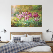 Wilgen en irissen bij een kreek canvas afdruk (Insitu (Slaapkamer))