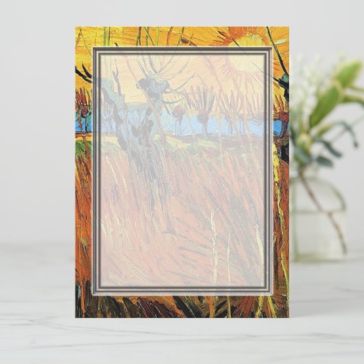 Wilgen op Sunset door Vincent van Gogh. (Staand voorkant)