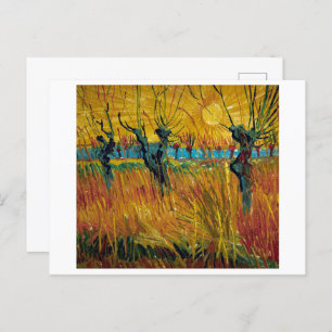 Wilgen op zonsondergang   Van Gogh   Briefkaart