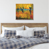 Wilgen op zonsondergang | Van Gogh | Canvas Afdruk (Insitu (Slaapkamer))