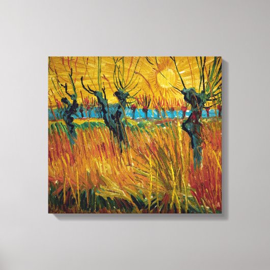 Wilgen op zonsondergang | Van Gogh | Canvas Afdruk (Voorkant)