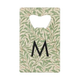 Wilgen Tak Patroon William Morris Retro Monogram Creditkaart Flessenopener