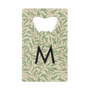 Wilgen Tak Patroon William Morris Retro Monogram Creditkaart Flessenopener