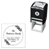 Wilgenbladeren | Cirkel retouradres Zelfinktende Stempel (In situ)