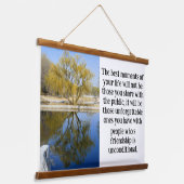 Wilgenbomen en reflectie in water hangend wandkleed (Gebogen)