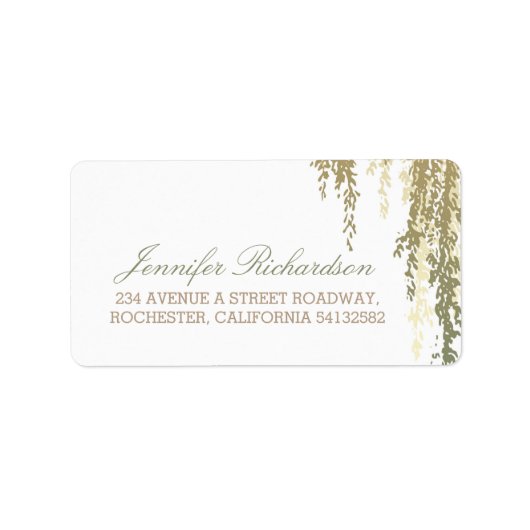 wilgenboom bruiloft etiket (Voorkant)