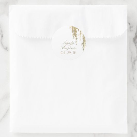 wilgenboom elegante bruiloft ronde sticker (Tas)