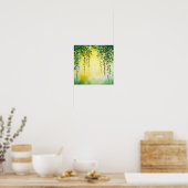 Wilgenboom Zachte botanische landschapsprint Poster (Keuken)
