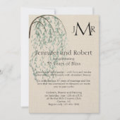 Wilgentak op Linnen Huwelijksjubileum Kaart (Voorkant)