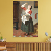 Wilhelm Amber - Het dienstmeisje (1862) Canvas Afdruk (Insitu (Woonkamer))