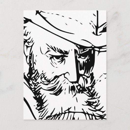 Wilhelm Busch Self Portret Briefkaart (Voorkant)