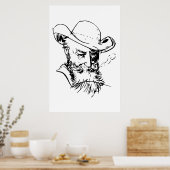 Wilhelm Busch Self Portret Poster (Keuken)