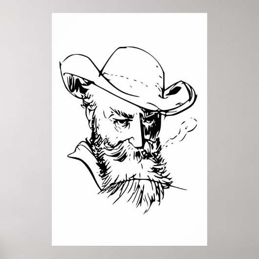 Wilhelm Busch Self Portret Poster (Voorkant)