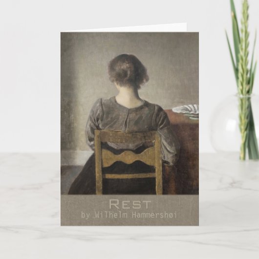 Wilhelm Hammershøi Rest CC0693 Wenskaart Kaart (Voorkant)