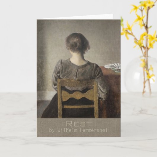 Wilhelm Hammershøi Rest CC0693 Wenskaart Kaart (Gele Bloem)