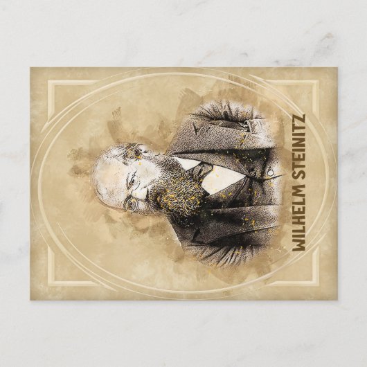 Wilhelm Steinitz, schaker Briefkaart (Voorkant)