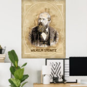 Wilhelm Steinitz, schaker Poster (Thuiskantoor)