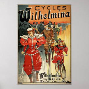 Wilhelmina Cycles Victoriaans fiets Adverteren Poster