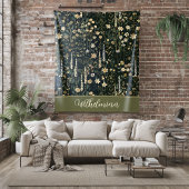 Wilhelmina Dark Daisy Floral Fleece Deken