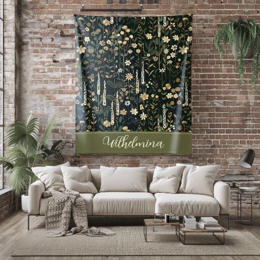 Wilhelmina Dark Daisy Floral Fleece Deken