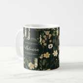 Wilhelmina Dark Daisy Floral Koffiemok (Voorkant links)