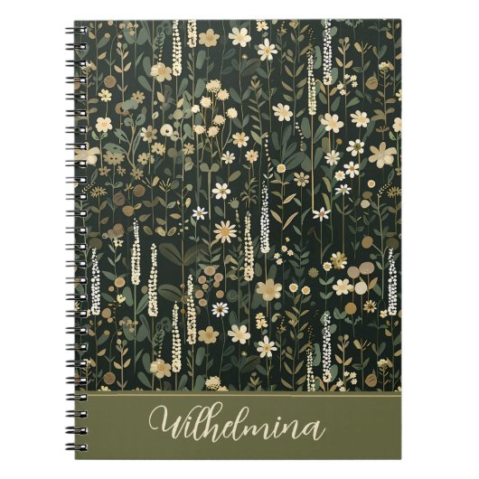 Wilhelmina Dark Daisy Floral Notitieboek (Voorkant)