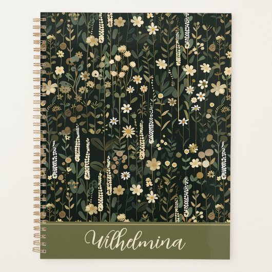 Wilhelmina Dark Daisy Floral Planner (Voorkant)
