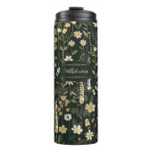 Wilhelmina Dark Daisy Floral Thermosbeker (Voorkant)
