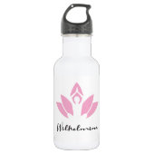 Wilhelmina. lotus W, yoga pose modern script Waterfles (Voorkant)