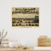 Wilimantische, CT Panoramische Kaart - 1882 Poster (Keuken)