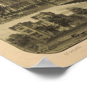 Wilkes-Barre Pennsylvania 1889 Antiek Panorama Poster (Hoek)