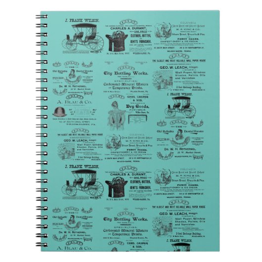Wilkes-Barre Pennsylvania 1890 adverteren Notitieboek (Voorkant)