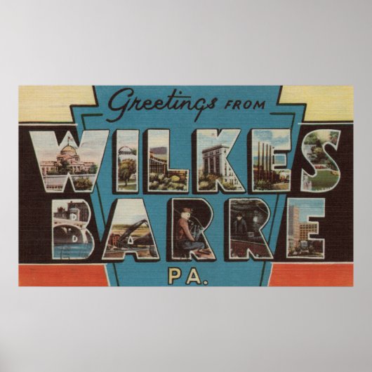 Wilkes-Barre, Pennsylvania - Grote Letter-scènes Poster (Voorkant)