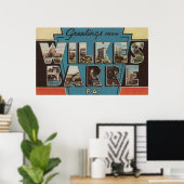 Wilkes-Barre, Pennsylvania - Grote Letter-scènes Poster (Thuiskantoor)