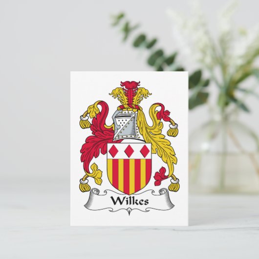 Wilkes Family Crest Briefkaart (Staand voorkant)