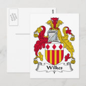 Wilkes Family Crest Briefkaart (Voorkant / Achterkant)