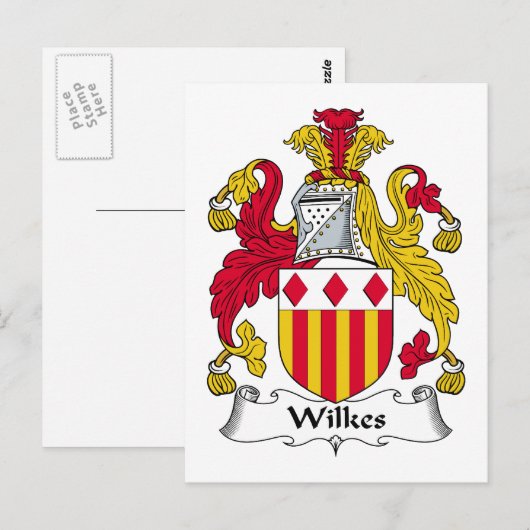 Wilkes Family Crest Briefkaart (Voorkant / Achterkant)