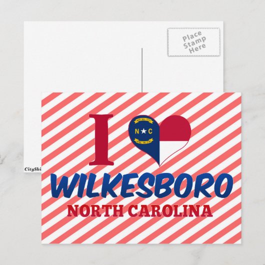 Wilkesboro, North Carolina Briefkaart (Voorkant / Achterkant)