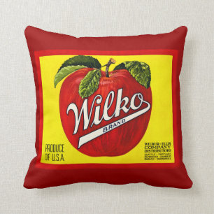 Wilko Brand Apples  Fruit Crate Label Kussen