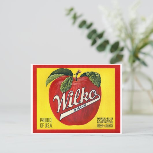 Wilko Brand Apples  label Briefkaart (Staand voorkant)