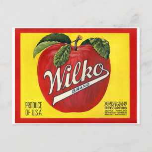 Wilko Brand Apples  label Briefkaart