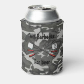 Will Barbeque voor beer Custom Camo Koelbox Blikjeskoeler (Blikje Achterkant)
