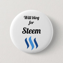 Will Blog for Steem Ronde Button 5,7 Cm