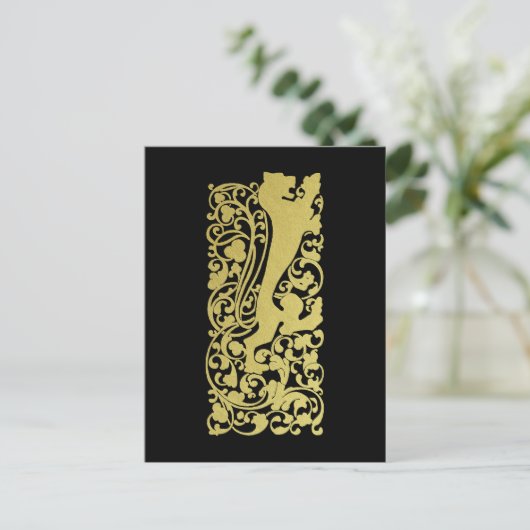 Will Bradley Heraldic Lion Briefkaart (Staand voorkant)