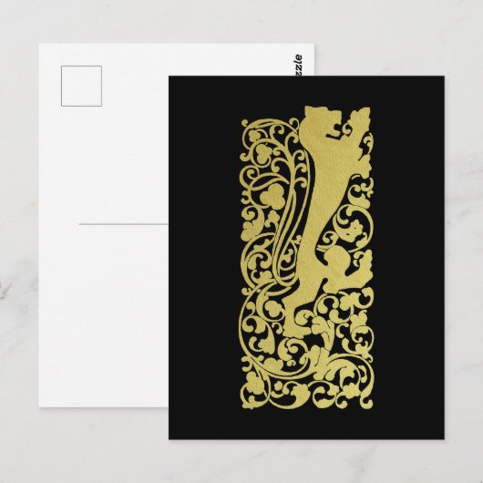 Will Bradley Heraldic Lion Briefkaart (Voorkant / Achterkant)